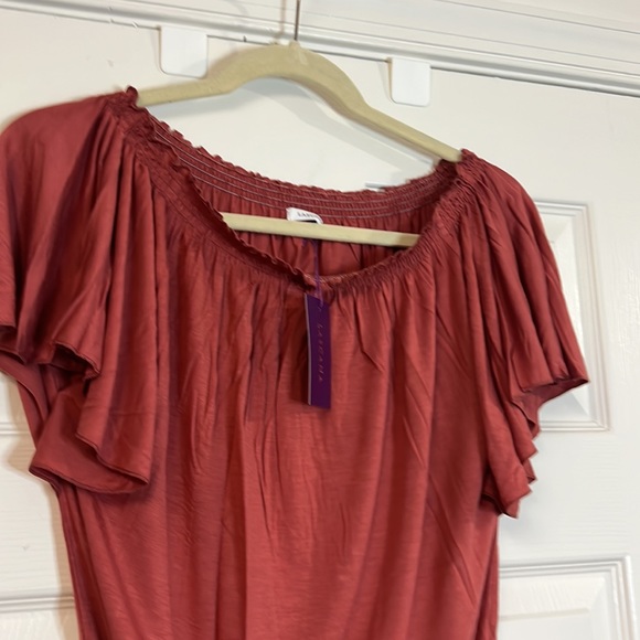 NWT Venus Lascana romper shorts swimsuit cover up off the shoulder light red 8 - Picture 6 of 9